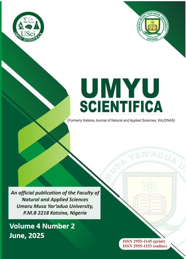 					View Vol. 4 No. 2 (2025): UMYU Scientifica, Volume 4, Issue 2, June 2025
				