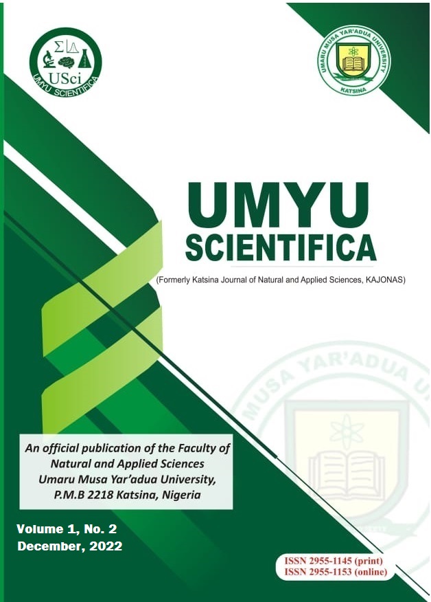 					View Vol. 1 No. 2 (2022): UMYU Scientifica, Volume 1, Issue 2, 2022
				