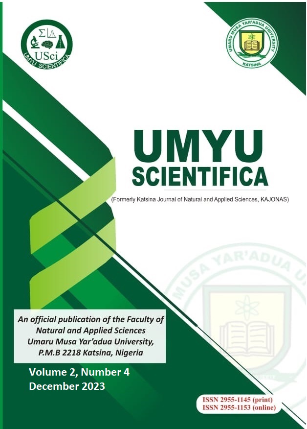 					View Vol. 2 No. 4 (2023): UMYU Scientifica, Volume 2, Issue 4, December 2023
				